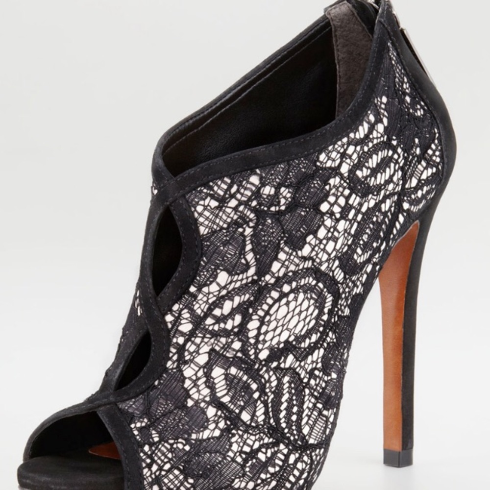 Stunning open toe lace booties